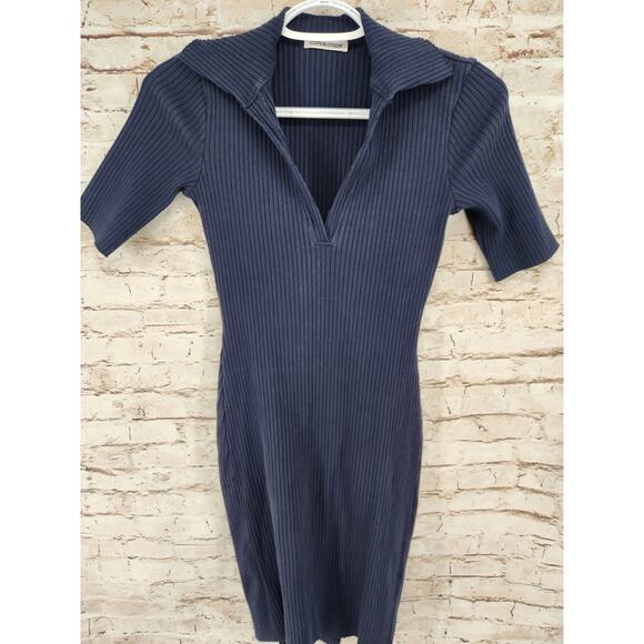 Cotton Citizen Dresses & Skirts - Cotton Citizen Fitted Dress Size Small NEW Blue Shirt Sleeve Polo Sweater Dress